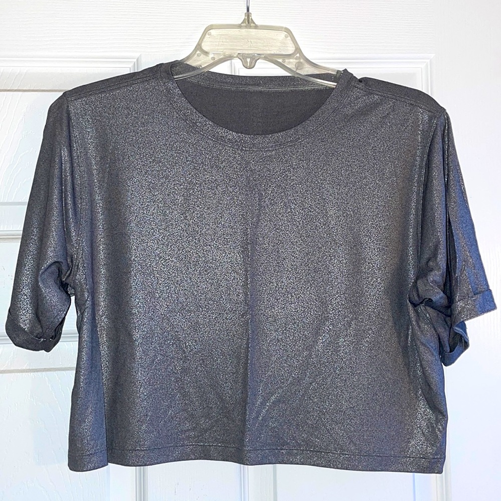 Lululemon limited edition soul cycle shimmer crop tee size 6